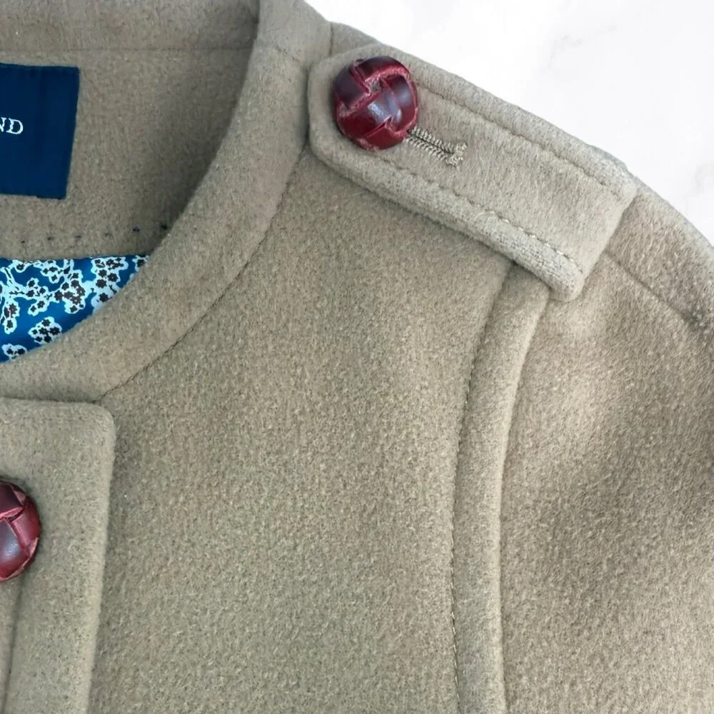 Lands' End Women's Petite Wool‎ & Cashmere Blend Collarless Peacoat, Size 6P